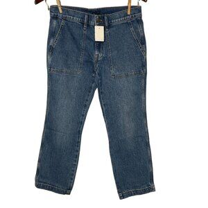J. Crew Factory Cropped Patch Pocket Utility Jeans Blue Sz 27 PETITE